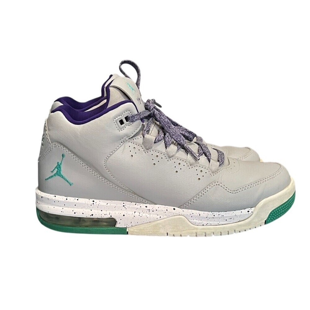 Jordan Flight Origin 2 Mid Men's Basketball Shoes Wolf Grey Teal Purple